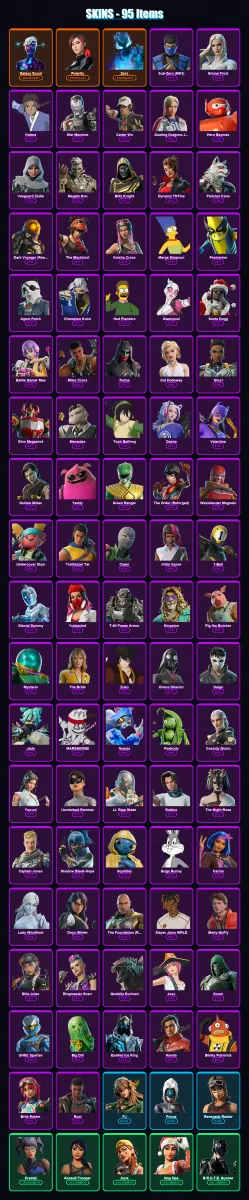 [PC/XBOX/PSN] | Galaxy Scout | Polarity | Zero | Sub-Zero (MK3) | Emma Frost | 95 skin | 152 pickaxe | 97 emote | 104 glider | Lv2056
