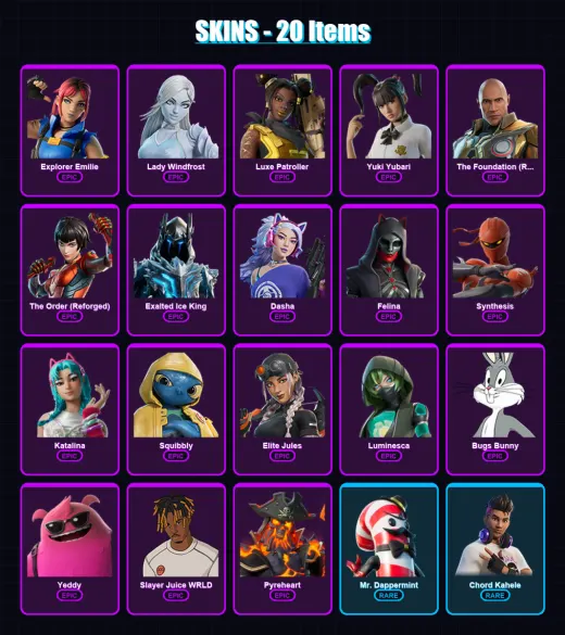 [PC/PSN] | Explorer Emilie | Lady Windfrost | Luxe Patroller | 20 skin | Lv288