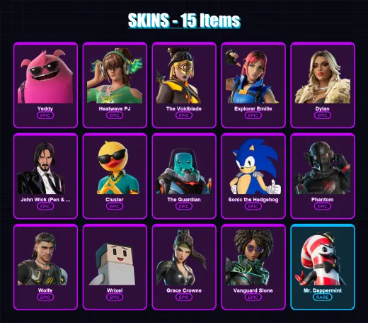 [PC/XBOX/PSN] | Yeddy | Heatwave PJ | The Voidblade | Explorer Emilie | Dylan | 15 skin | 24 pickaxe | 14 emote | 19 glider | Lv153 — Game account