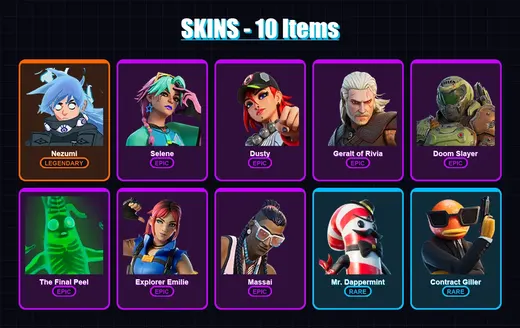 [PC/XBOX/PSN] | Nezumi | Selene | Dusty | Geralt of Rivia | Doom Slayer | 10 skin | 12 pickaxe | 7 emote | 15 glider | Lv150 — Game account