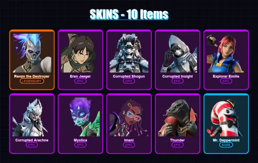 [PC/XBOX/PSN] | Renzo the Destroyer | Eren Jaeger | Corrupted Shogun | 10 skin | Lv57