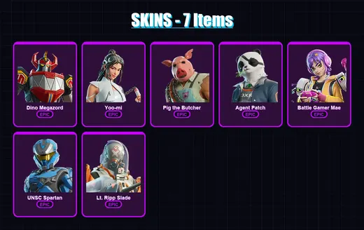 [PC/XBOX/PSN] | Dino Megazord | Yoo-mi | Pig the Butcher | Agent Patch | Battle Gamer Mae | 7 skin | 16 pickaxe | 12 emote | 11 glider | Lv113 — Game account