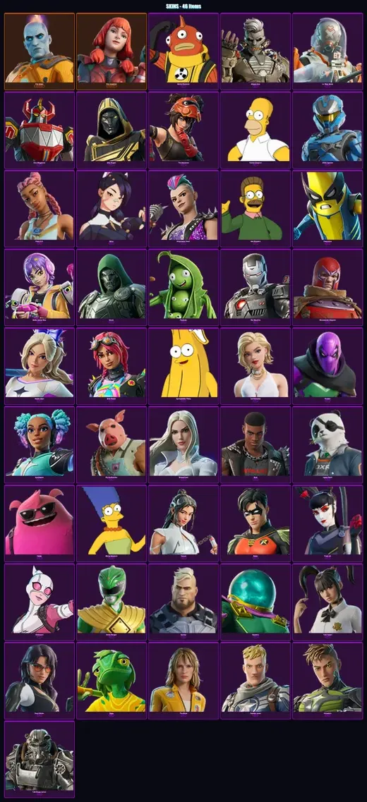 [PC/XBOX/PSN] | The Origin | The Imagined | Blinky Fishstick | Megalo Don | Lt. Ripp Slade | 46 skin | 101 pickaxe | 61 emote | 75 glider | Lv1029