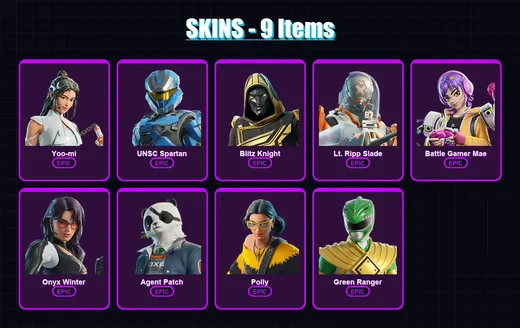 [PC/XBOX/PSN] | Yoo-mi | UNSC Spartan | Blitz Knight | Lt. Ripp Slade | Battle Gamer Mae | 9 skin | 24 pickaxe | 13 emote | 16 glider | Lv151 — Game account