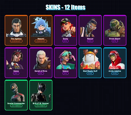 [PC/PSN] | The Ageless | Nezumi | Dusty | Massai | Doom Slayer | 12 skin | 21 pickaxe | 21 emote | 22 glider | Lv232 — Game account