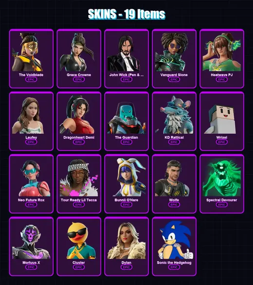 [PC/XBOX/PSN] | The Voidblade | Grace Crowne | John Wick (Pen & Ink) | 19 skin | Lv126