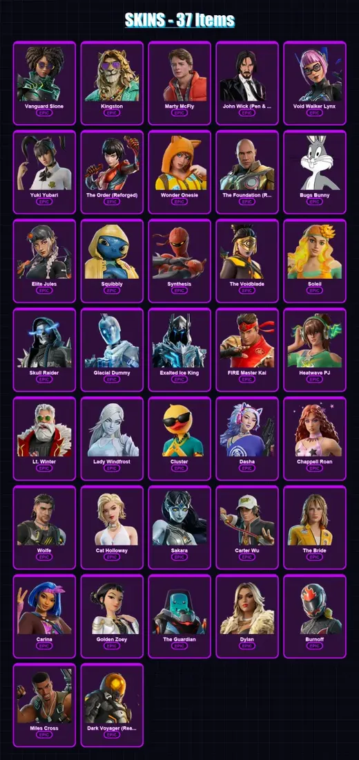 [PC/XBOX/PSN] | Vanguard Slone | Kingston | Marty McFly | 37 skin | Lv605