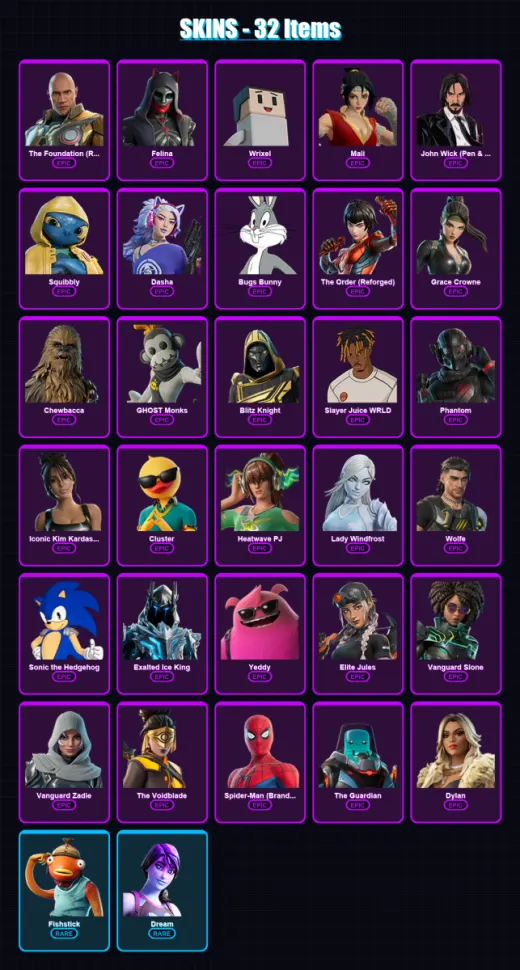 [SWITCH/XBOX/PSN/PC] | The Foundation (Reforged) | Felina | Wrixel | 32 skin | Lv692