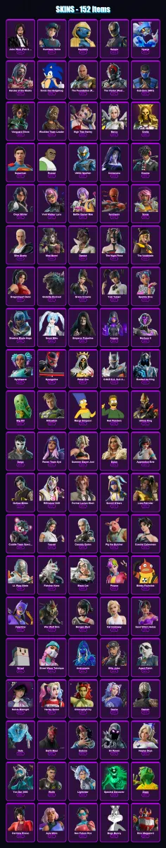 [SWITCH/XBOX/PC] | John Wick (Pen & Ink) | Huntress Helsie | Squibbly | Hairpin | Nyanja | 152 skin | 178 pickaxe | 126 emote | 106 glider | Lv1797