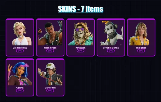 [PS4/PS5/XBOX/PC] | Cat Holloway | Miles Cross | Kingston | GHOST Monks | The Bride | 7 skin | 10 pickaxe | 12 emote | 13 glider | Lv77 — Game account