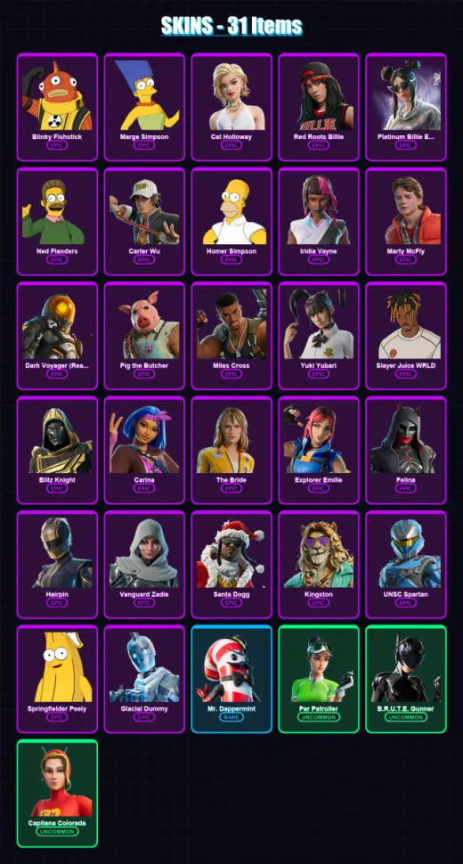 [PS4/PS5/XBOX/PC] | Blinky Fishstick | Marge Simpson | Cat Holloway | 31 skin | Lv2546