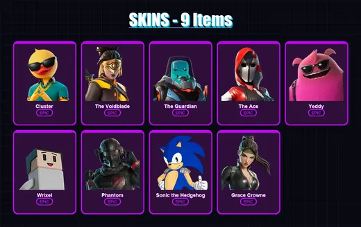 [PS4/PS5/XBOX/PC] | Cluster | The Voidblade | The Guardian | The Ace | Yeddy | 9 skin | 14 pickaxe | 8 emote | 12 glider | Lv63 — Game account