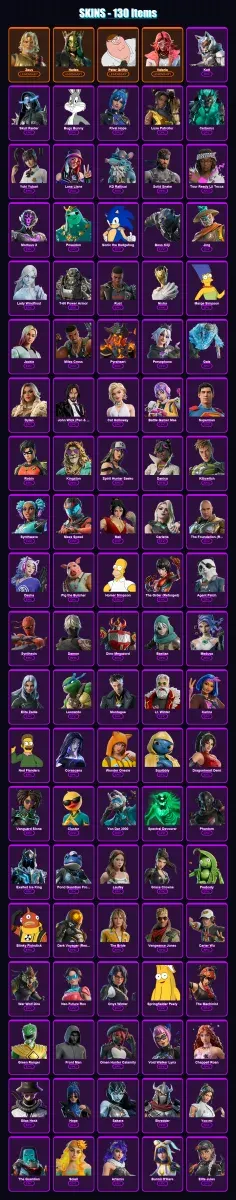 [PS4/PS5/XBOX/PC] | Zeus | Hades | Peter Griffin | Valeria | Katt | 130 skin | 181 pickaxe | 117 emote | 100 glider | Lv2215 — Game account