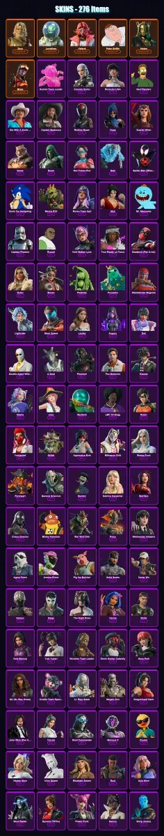 [PS4/PS5/XBOX/PC] | Zeus | Leviathan | Valeria | Peter Griffin | Hades | 276 skin | 294 pickaxe | 226 emote | 155 glider | Lv3183 — Game account