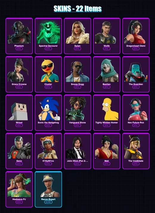 [PC/XBOX/PSN] | Phantom | Spectral Devourer | Dylan | Wolfe | Dragonheart Demi | 22 skin | 26 pickaxe | 26 emote | 24 glider | Lv337 — Game account