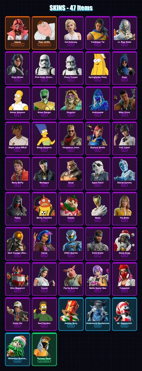 [SWITCH/XBOX/PSN/PC] | Valeria | Peter Griffin | Cat Holloway | 47 skin | Lv1231