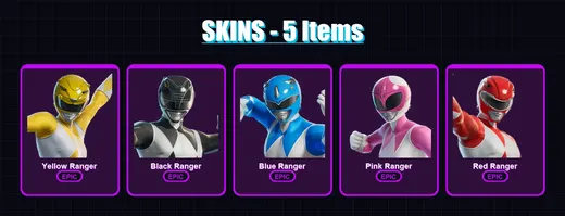 [PC/XBOX/PSN] | Yellow Ranger | Black Ranger | Blue Ranger | Pink Ranger | Red Ranger | 5 skin | 10 pickaxe | 6 emote | 7 glider | Lv20 — Game account