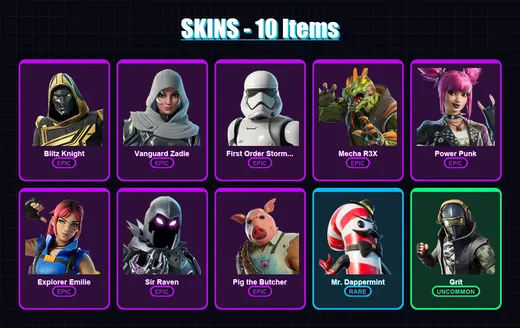 [PS4/PS5/PC] | Blitz Knight | Vanguard Zadie | First Order Stormtrooper | Mecha R3X | Power Punk | 10 skin | 35 pickaxe | 15 emote | 21 glider | Lv2 — Game account