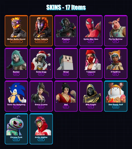 [PS4/PS5/XBOX/PC] | Molten Battle Hound | Molten Valkyrie | Phantom | 17 skin | Lv1585