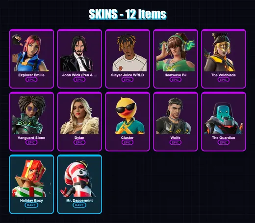 [PC/XBOX/PSN] | Explorer Emilie | John Wick (Pen & Ink) | Slayer Juice WRLD | 12 skin | Lv233