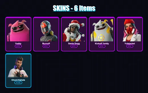 [PC/XBOX/PSN] | Yeddy | Burnoff | Santa Dogg | Kickoff Yeddy | Yulejacket | 6 skin | 25 pickaxe | 7 emote | 19 glider | Lv160