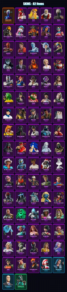 [PC/PSN] | Galaxy Scout | Yulejacket | Soleil | Lt. Winter | Damon | 82 skin | 132 pickaxe | 66 emote | 69 glider | Lv862
