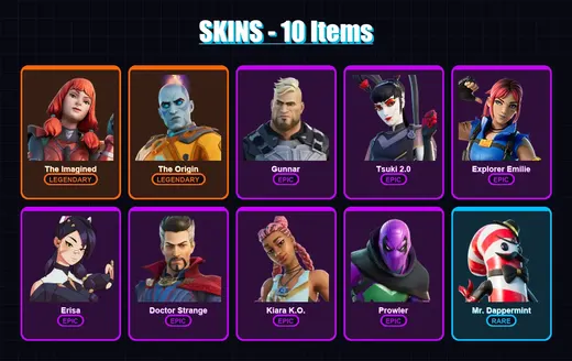 [PC/XBOX/PSN] | The Imagined | The Origin | Gunnar | Tsuki 2.0 | Explorer Emilie | 10 skin | 10 pickaxe | 7 emote | 11 glider | Lv165 — Game account