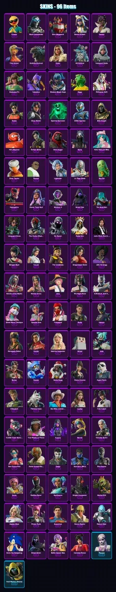 [PC/PSN] | Cluster | Skull Commander | Dino Megazord | Bunnii O'Hare | Danica | 96 skin | 137 pickaxe | 89 emote | 73 glider | Lv1204 — Game account