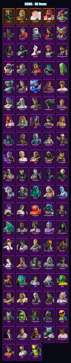 [PS4/PS5/XBOX/PC] | Hades | Zeus | Peter Griffin | Valeria | Heatwave PJ | 98 skin | 161 pickaxe | 118 emote | 115 glider | Lv1732