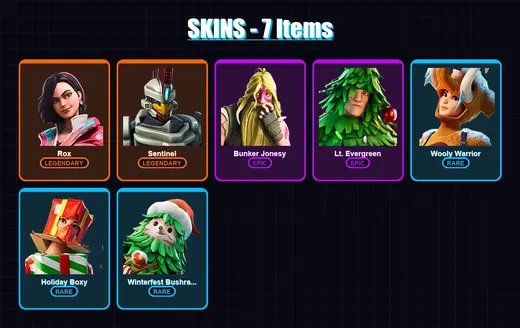 [PC/PSN] | Rox | Sentinel | Bunker Jonesy | Lt. Evergreen | Wooly Warrior | 7 skin | 12 pickaxe | 11 emote | 17 glider | Lv156