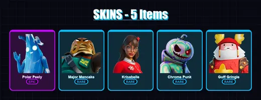 [PC/XBOX/PSN] | Polar Peely | Major Mancake | Krisabelle | Chrome Punk | Guff Gringle | 5 skin | 14 pickaxe | 5 emote | 10 glider | Lv207 — Game account