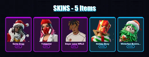 [PS4/PS5/XBOX/PC] | Santa Dogg | Yulejacket | Slayer Juice WRLD | 5 skin | Lv244