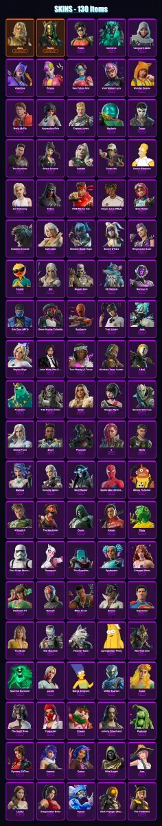 [PS4/PS5/XBOX/PC] | Zeus | Hades | Robin | Cerberus | Vanguard Zadie | 130 skin | 187 pickaxe | 115 emote | 120 glider | Lv1604