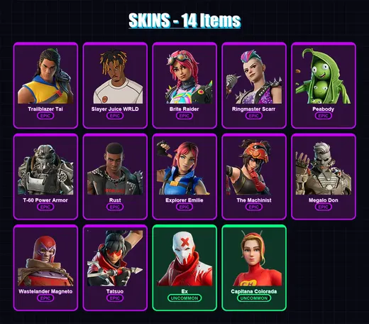 [SWITCH/XBOX/PSN/PC] | Trailblazer Tai | Slayer Juice WRLD | Brite Raider | 14 skin | Lv195