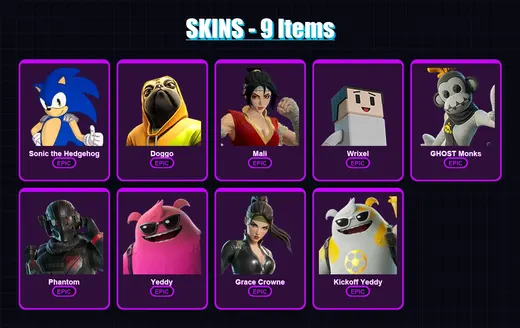 [PC/XBOX/PSN] | Sonic the Hedgehog | Doggo | Mali | Wrixel | GHOST Monks | 9 skin | 21 pickaxe | 8 emote | 20 glider | Lv311