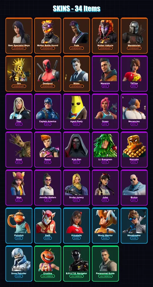 [PC/XBOX/PSN] | Gear Specialist Maya | Molten Battle Hound | Fade | 34 skin | Lv649