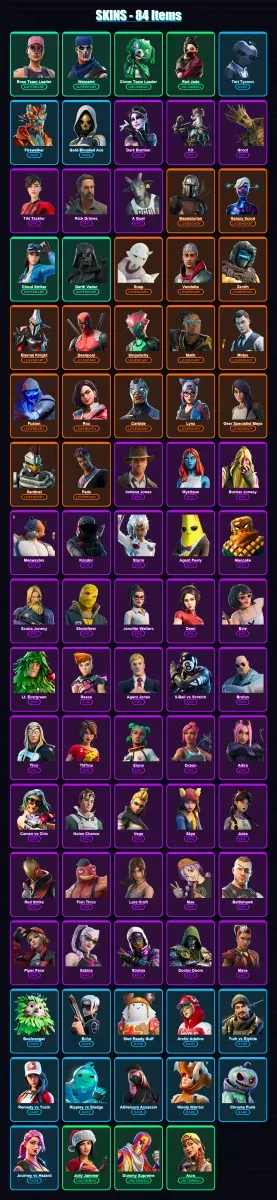 [PC/XBOX/PSN] | Rose Team Leader | Warpaint | Clover Team Leader | Red Jade | Tart Tycoon | 84 skin | 110 pickaxe | 107 emote | 99 glider | Lv1556