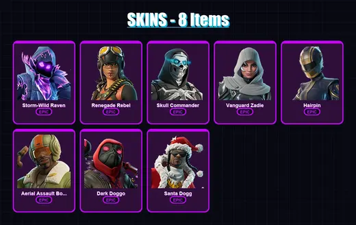 [PS4/PS5/XBOX/PC] | Storm-Wild Raven | Renegade Rebel | Skull Commander | 8 skin | Lv412