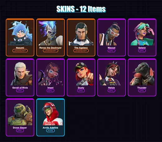 [PC/XBOX/PSN] | Nezumi | Renzo the Destroyer | The Ageless | Massai | Selene | 12 skin | 19 pickaxe | 15 emote | 19 glider | Lv217 — Game account