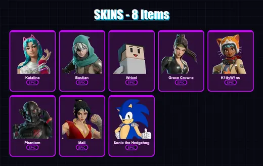 [PC/XBOX/PSN] | Katalina | Bastian | Wrixel | Grace Crowne | K1ttyW1ns | 8 skin | 17 pickaxe | 6 emote | 12 glider | Lv119