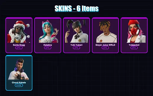 [PC/XBOX/PSN] | Santa Dogg | Katalina | Yuki Yubari | Slayer Juice WRLD | Yulejacket | 6 skin | 29 pickaxe | 10 emote | 21 glider | Lv148 — Game account