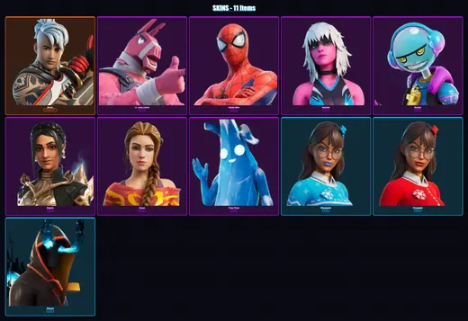 [PC/XBOX/PSN] | Ronin | Lt. John Llama | Spider-Man | Harlowe | Gumbo | 11 skin | 14 pickaxe | 8 emote | 14 glider | Lv139 — Game account