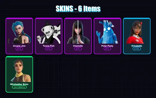 [PC/XBOX/PSN] | Arcane Jinx | Toona Fish | Charlotte | Polar Peely | Krisabelle | 6 skin | 14 pickaxe | 5 emote | 6 glider | Lv78 — Game account