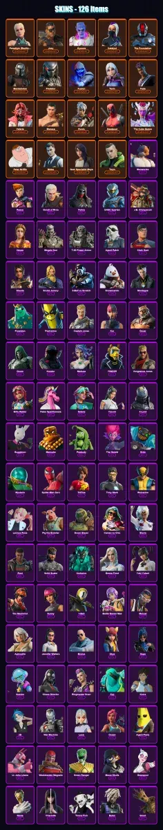[PS4/PS5/XBOX/PC] | Paradigm (Reality-659) | Joey | Kymera | Catalyst | The Foundation | 126 skin | 174 pickaxe | 119 emote | 137 glider | Lv2254