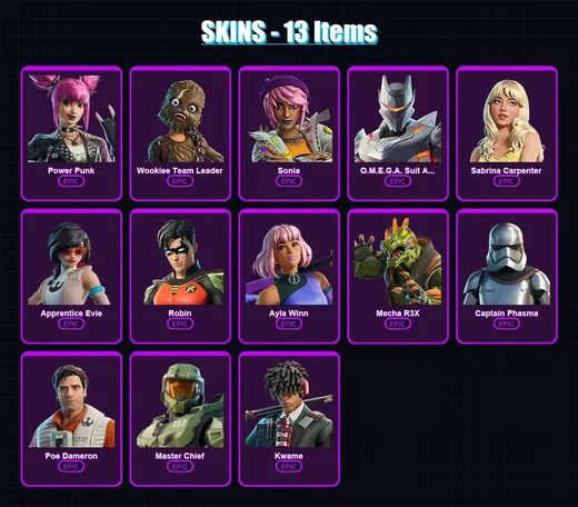 [PC/XBOX/PSN] | Power Punk | Wookiee Team Leader | Sonia | 13 skin | Lv68
