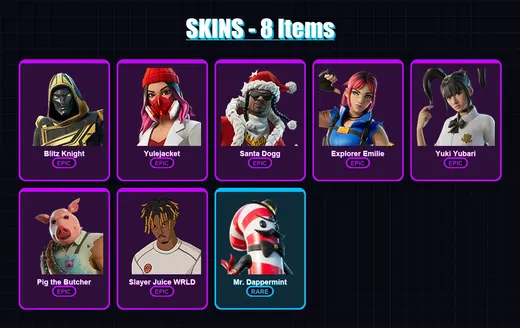 [PC/XBOX/PSN] | Blitz Knight | Yulejacket | Santa Dogg | Explorer Emilie | Yuki Yubari | 8 skin | 37 pickaxe | 15 emote | 23 glider | Lv343
