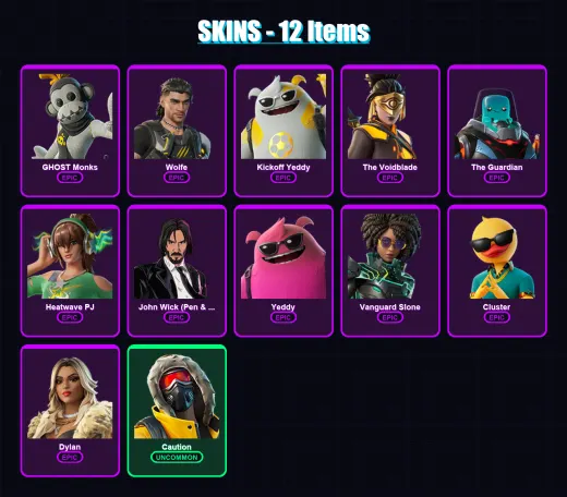 [SWITCH/XBOX/PSN/PC] | GHOST Monks | Wolfe | Kickoff Yeddy | The Voidblade | The Guardian | 12 skin | 25 pickaxe | 17 emote | 23 glider | Lv584 — Game account