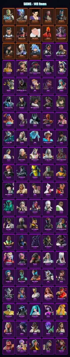 [PC/XBOX/PSN] | Spectra Knight | Renzo the Destroyer | Son Gohan | Kado Thorne | Omegarok | 149 skin | 146 pickaxe | 83 emote | 75 glider | Lv1198