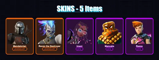 [PC/XBOX/PSN] | Mandalorian | Renzo the Destroyer | Imani | Mancake | Reese | 5 skin | 15 pickaxe | 17 emote | 26 glider | Lv287