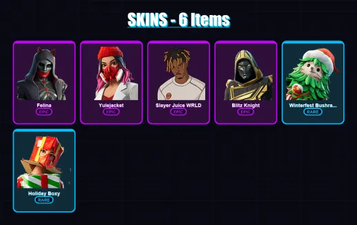 [SWITCH/XBOX/PSN/PC] | Felina | Yulejacket | Slayer Juice WRLD | 6 skin | Lv355